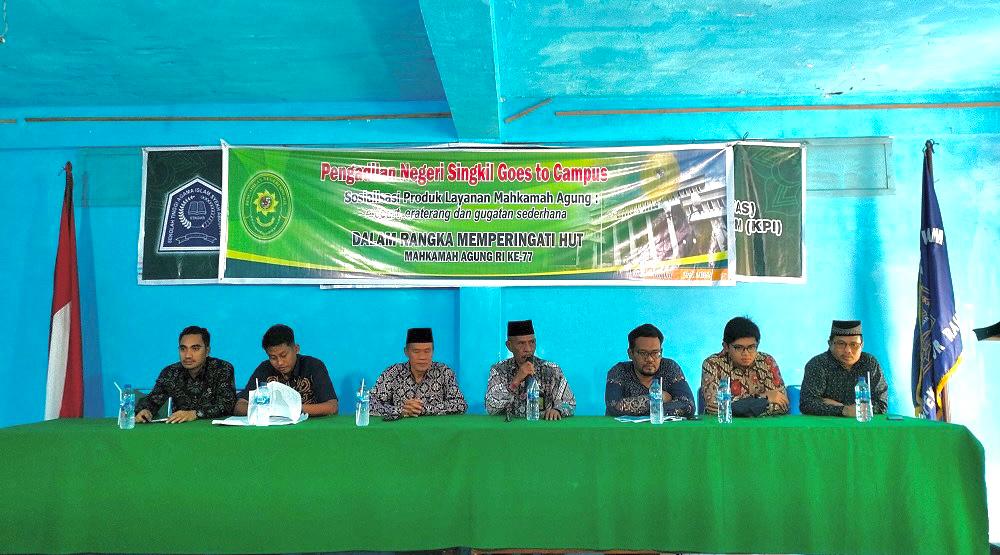 You are currently viewing PN Singkil Sosialisasi Produk Layanan MA di Kampus Staisar