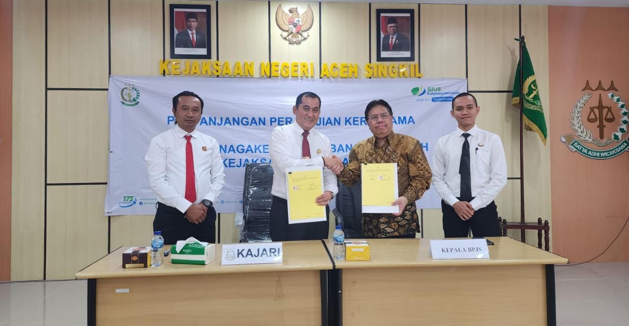 You are currently viewing Kejari Aceh Singkil Perpanjang Kerjasama dengan BPJS Ketenagakerjaan Meulaboh