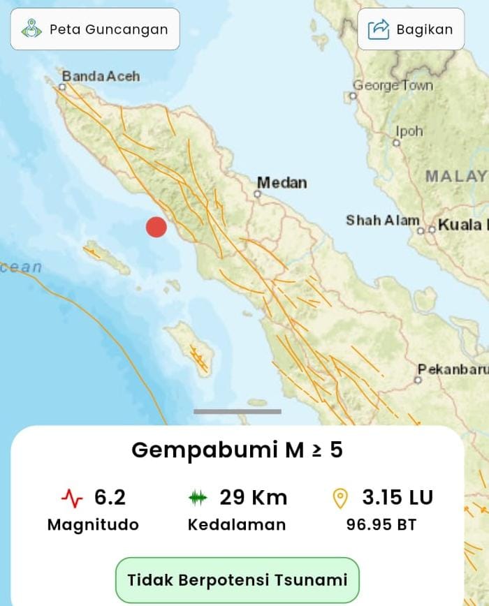 You are currently viewing Aceh Singkil Diguncang Gempa, Begini Analisis BMKG