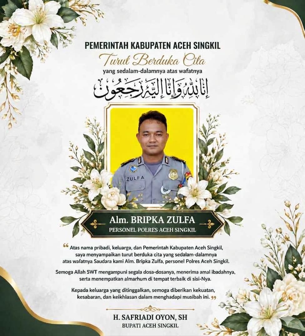 You are currently viewing Polisi Gugur Saat Upacara HUT Aceh Singkil, Oyon Sampaikan Duka Cita