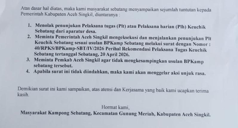 You are currently viewing Warga Sebatang Tolak Plt Keuchik dari Unsur Perangkat Desa