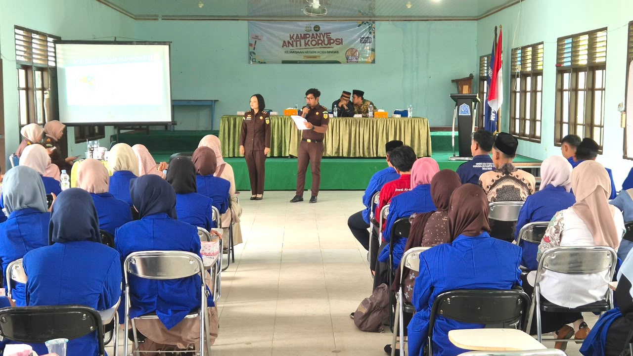 You are currently viewing Tanamkan Budaya Integritas, Kejari Aceh Singkil Gelar Kampanye Antikorupsi di STAISAR