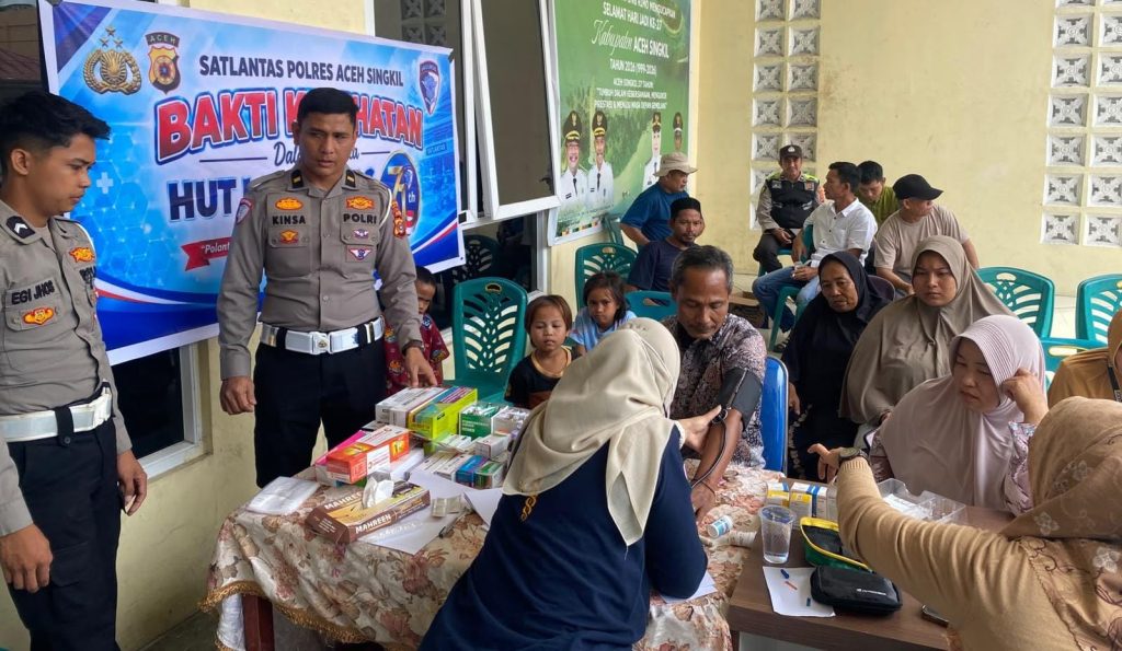 Rayakan HUT Lalu Lintas ke-71, Polres Aceh Singkil Gelar Pengobatan Gratis di Desa Rimo