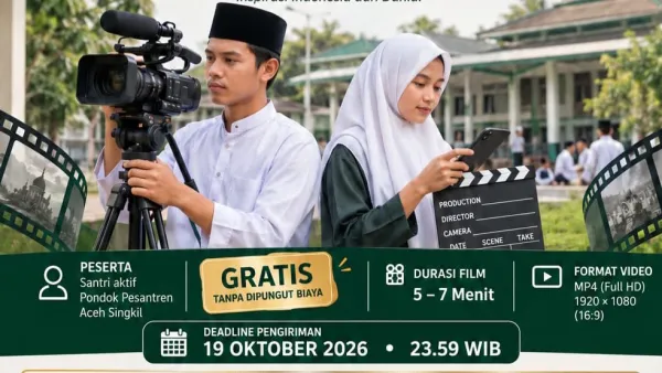 Flayer Info Pendaftaran Festifal Film Santri Aceh Singkil