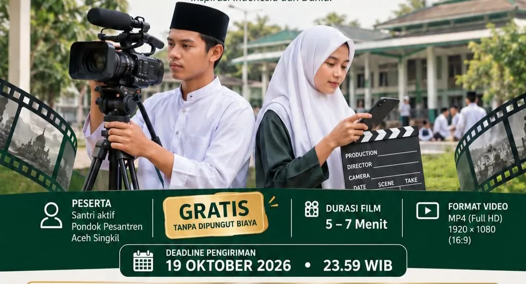 Flayer Info Pendaftaran Festifal Film Santri Aceh Singkil